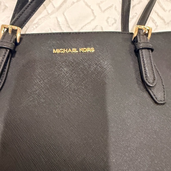 Michael Kors Black Tote with Gold Accents - Picture 4 of 9